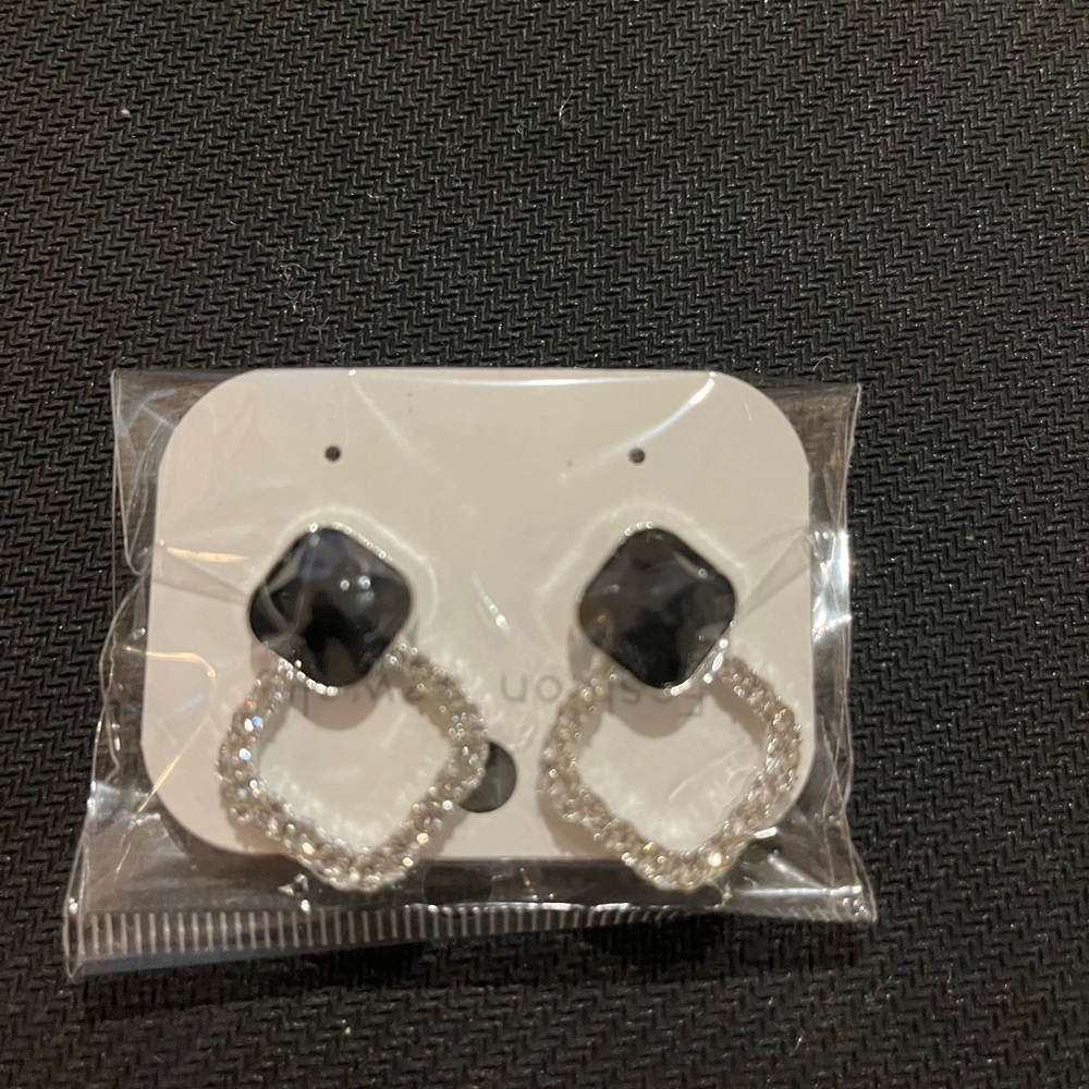Elegant Black and Silver Earrings